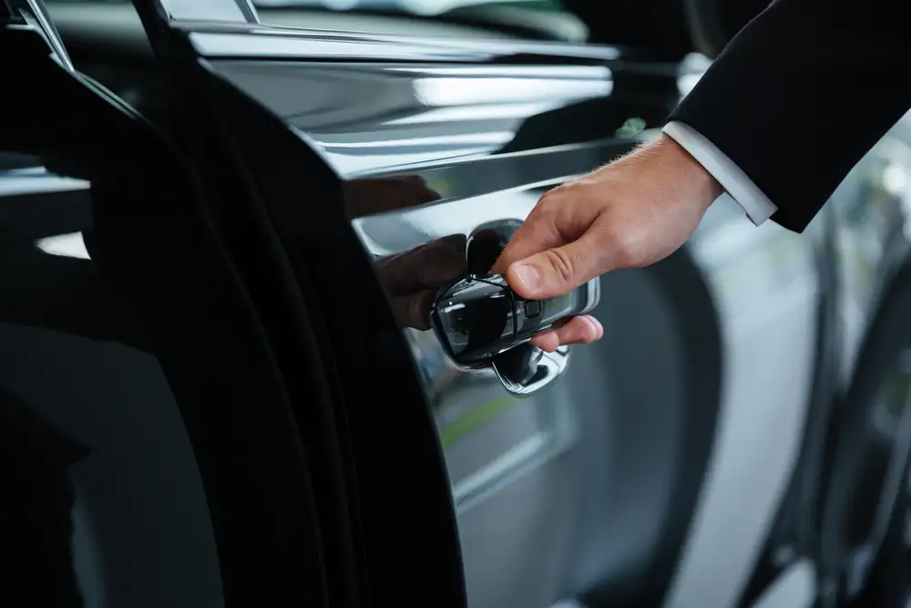 limo driver opening door